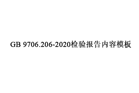 GB 9706.206-2020检验报告内容模板